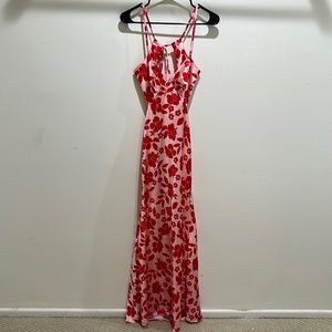 Italian floral satin dress